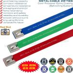 Polyester Coated 304/316 Stainless Steel Cable Ties, Epoxy Coated Metal Cable