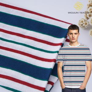 Quality Breathable Plain Cotton Sweat Absorbent Striped Knit Fabric For T - Shirt wholesale