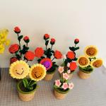 New Creative Luxury Handmade Crochet Knitting Plants Flowers Handicraft Home