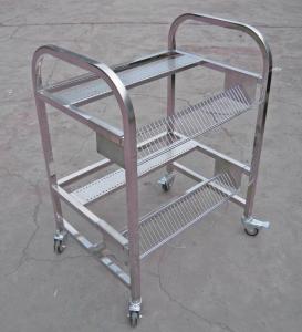 Quality Stainless Steel JUKI SMT Feeder Carts Two Layers With Metal Flexible Castor wholesale
