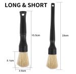Natural Boar Hair Valeting Car Detailing Brush 2pcs