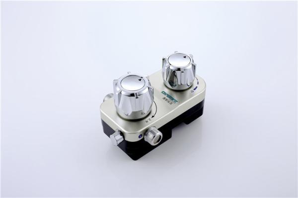Public Bathroom Temperature Control Mixing Valve , Brown Body Thermostatic Hot