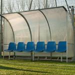 4 Seats Outdoor Soccer Team Shelter , Substitute Soccer Benches With Cover