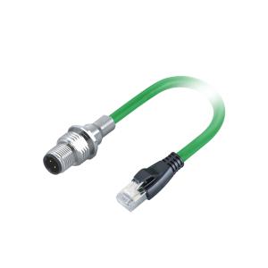 Quality RJ45 M12 Male D Code Panel Mount Connector PVC Cat5e Ethernet Cable wholesale