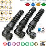 PG & Metric Thread Elbow Plastic Cable Glands, IP68 Right Angle Nylon Cable