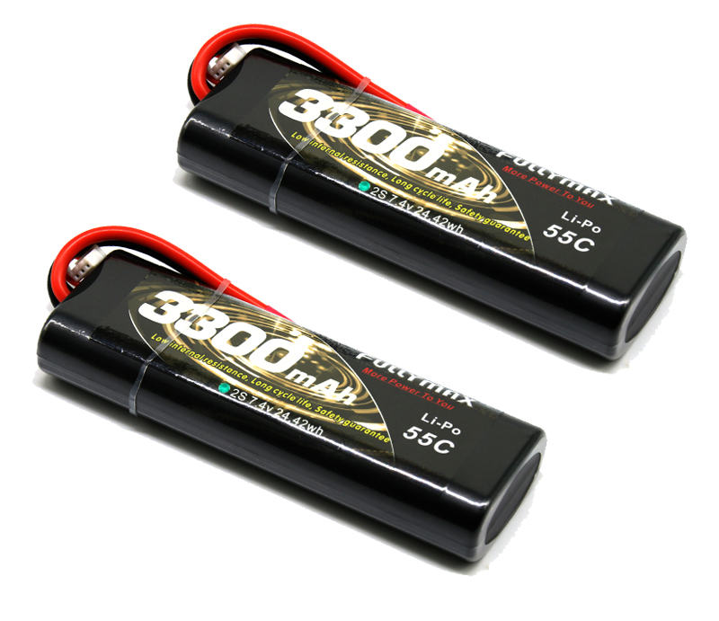 55C 2S1P 7.4V 2s 3300mah Lipo 2 Cell Rc Battery 7.4v Car Models Round Hard Case