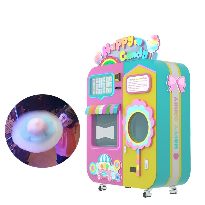Smart Cotton Candy Making Machine Coin Credit Card Payment System Touch Screen