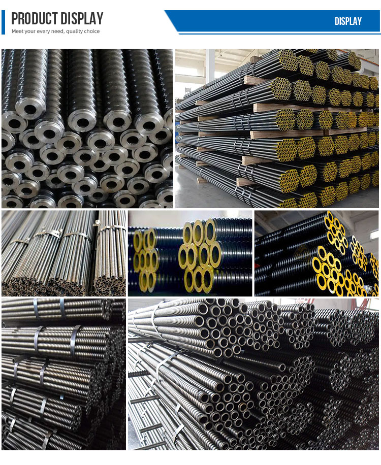 High Strength Threaded Steel Anchor Rods Self Drilling Hollow Grouting Rock Bolt