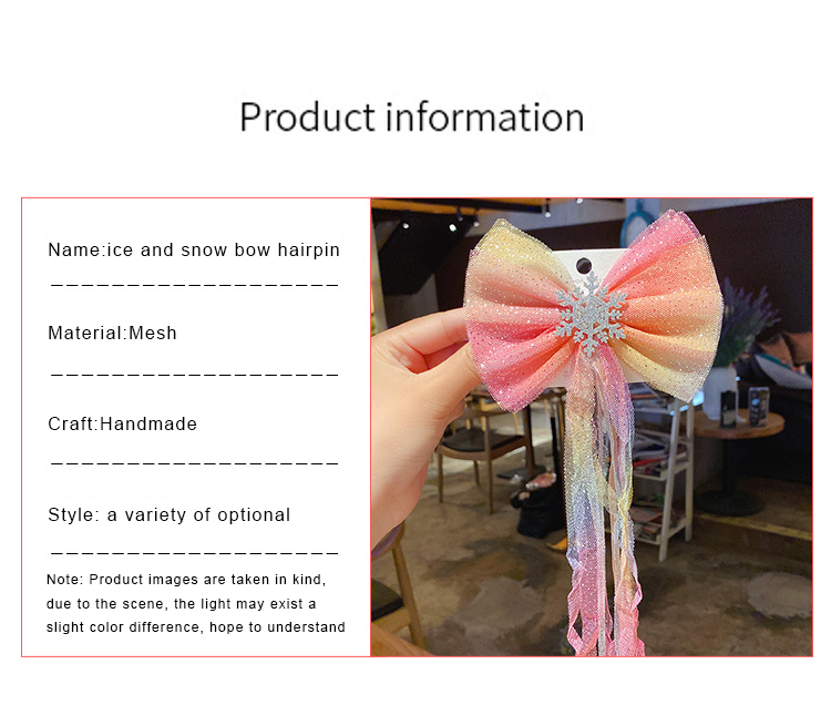 Princess Hairpin Children'S Cute Bow Hair Accessories Korean Net Yarn Little Girl Hairpin Clip Headdress