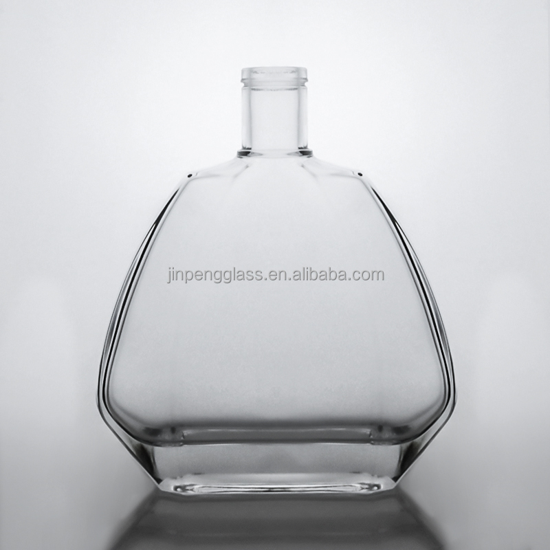 Customized Shape Acceptable Glass Liquor Bottle for Brandy Tequila Customized Logo Acceptable