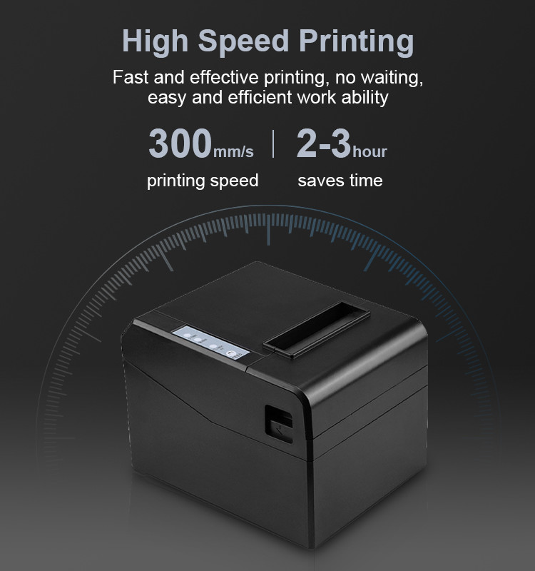 Auto Cutter 80mm 3 Inch Thermal Receipt Printer USB Bluetooth LAN Interface Desktop
