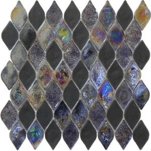Quality Lozenge iredicent water waving glass mosaic tile for walls and floors wholesale