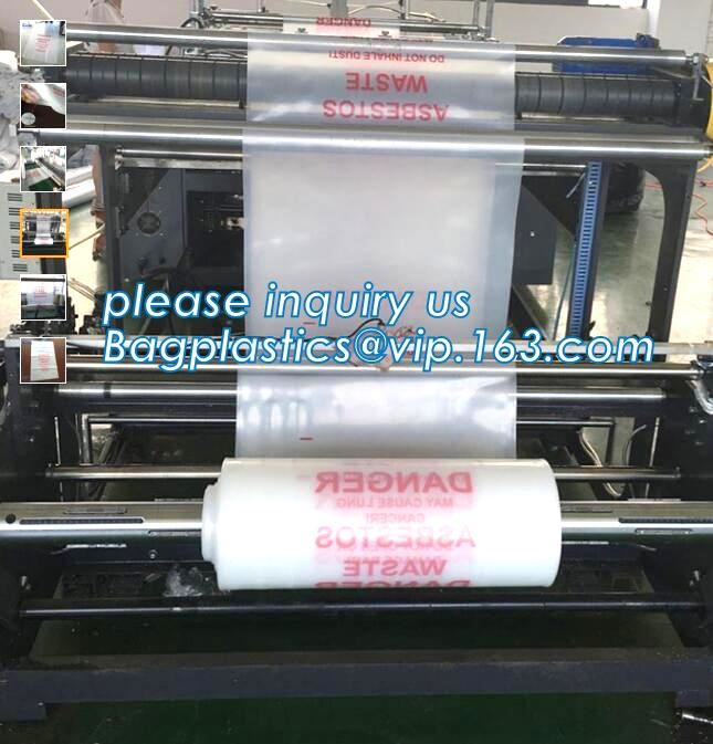 Hazardous Waste Yellow Plastic Bag Asbestos Garbage Bag,large size thicker LDPE asbestos remove bags,asbestos garbage ba