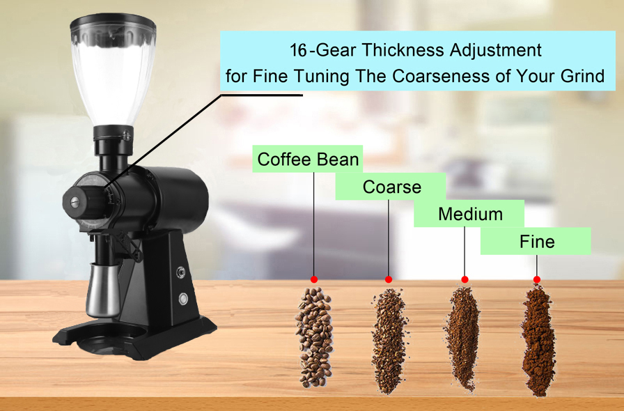 98mm Flat Burr Coffee Grinder With Stainless Steel Titanium Plated Burr Material