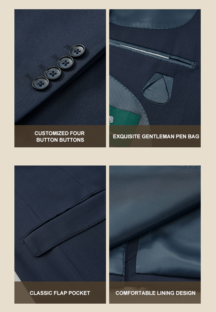 Customized Logo Printing Men's Slim Casual Suits for Business and Banquet Formal Wear