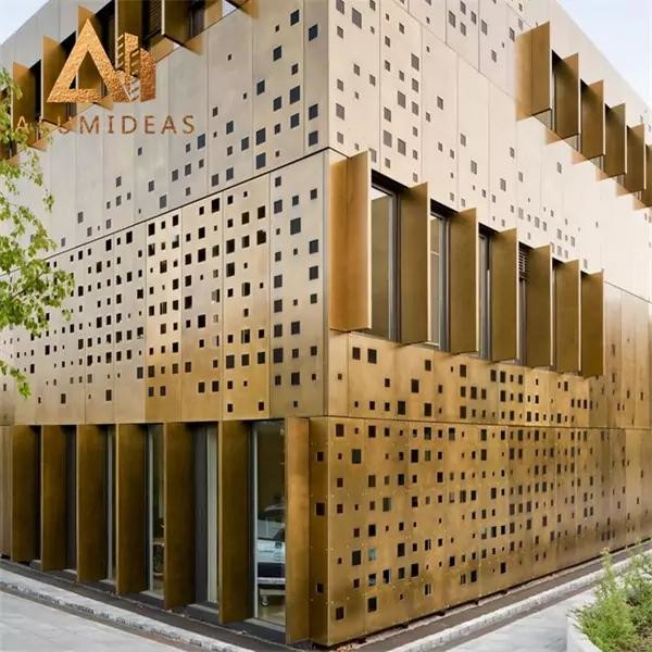 Perforated aluminum facade panel