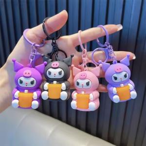 Quality Cartoon Kuromi 3D Soft PVC Keychain Rubber Wrist Beautiful And Stylish wholesale