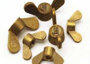 Quality M4 M6 H59 H62 Wing Nut Brass Bronze Copper Alloy Steel Yellow Zinc Plating Edged DIN315 wholesale