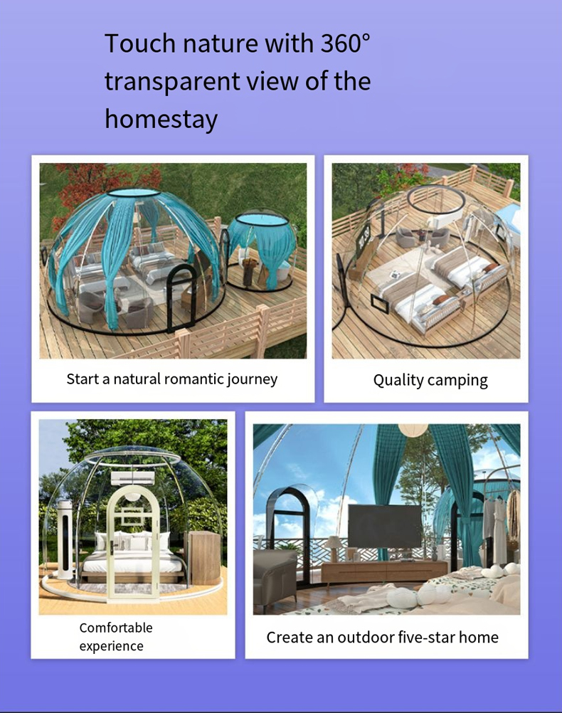 Outdoor Camping Homestay Windproof insulation PC Room Hotel Catering Bubble Room Transparent tent