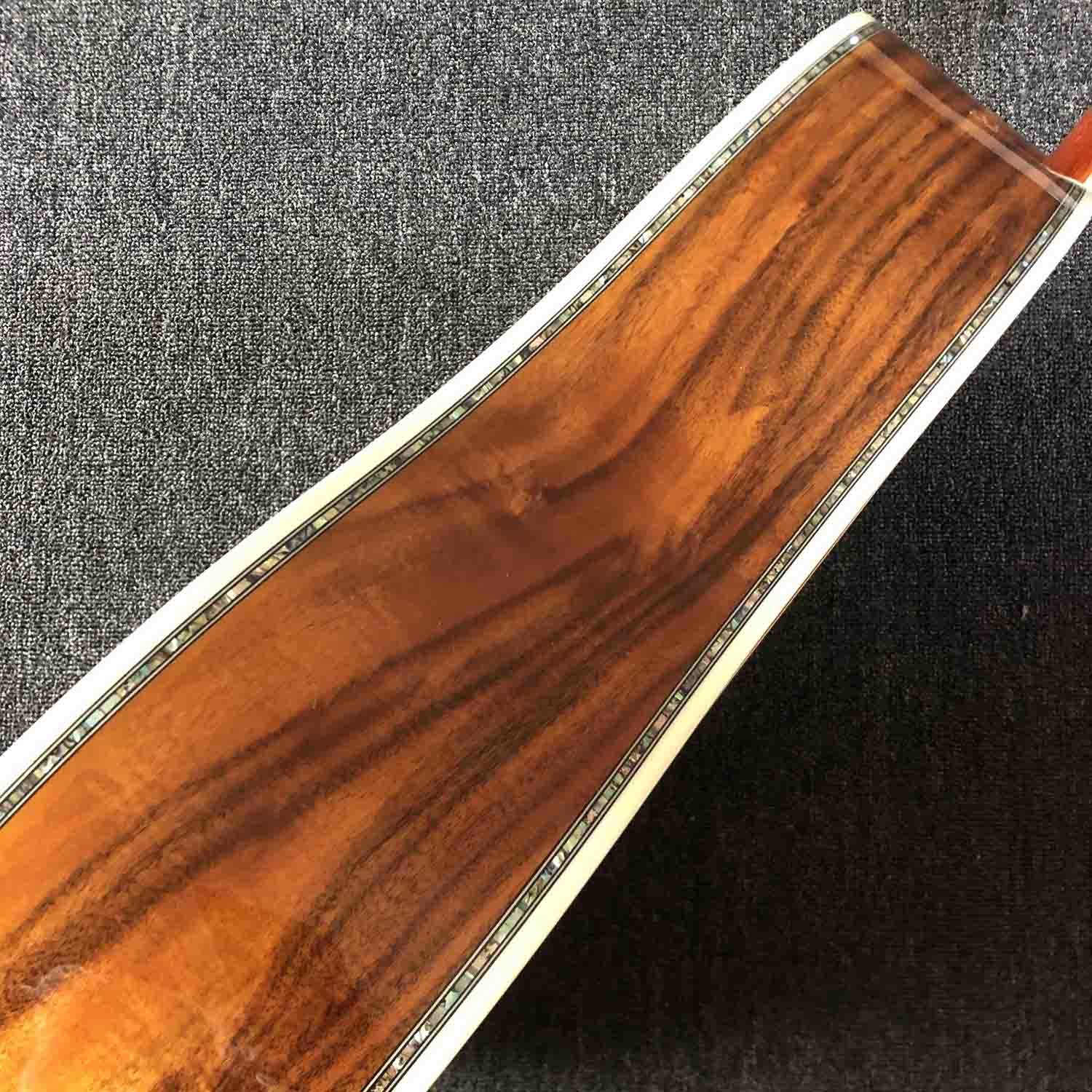 Custom 41 Inch D Model KOA Wooden Acoustic Guitar with Ebony Fingerboard Real Abalone Shell Binding
