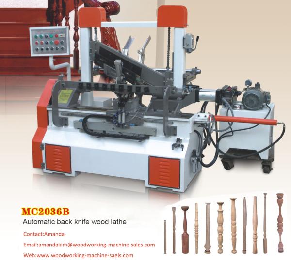 Automatic back knife wood lathe machine for drumsticks baseball bat