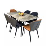 L130xd80xh75cm Rectangular Dining Room Table Chairs Set Marble Dining Room