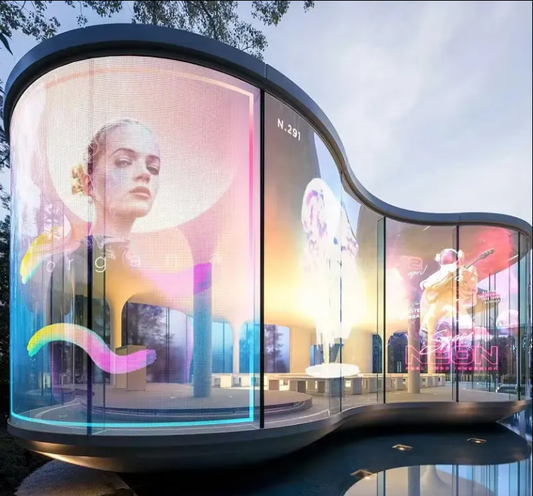 Full Color 2.5mm Ultra thin Transparent LED Screen video wall for Presentation