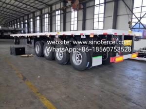 Quality 4 Axles 40ft Fuwa Axles Flat Bed Semi Trailer Strong Bearing Stable wholesale