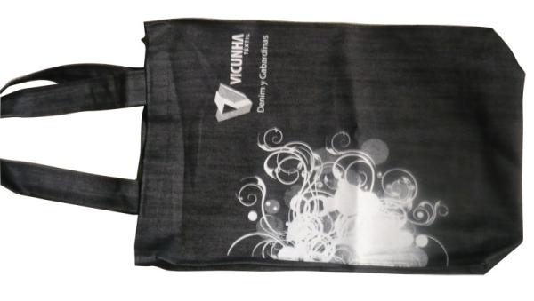 Recyle, Durable Black Fabric Shopping Bags, Canvas Shopper Bag For Gift