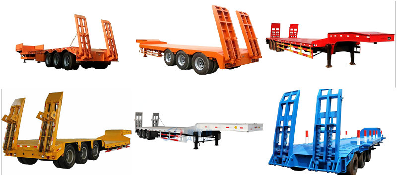 Transport Heavy Equipment Conveniently with Aotong Mechanical Folding Low Bed Trailer