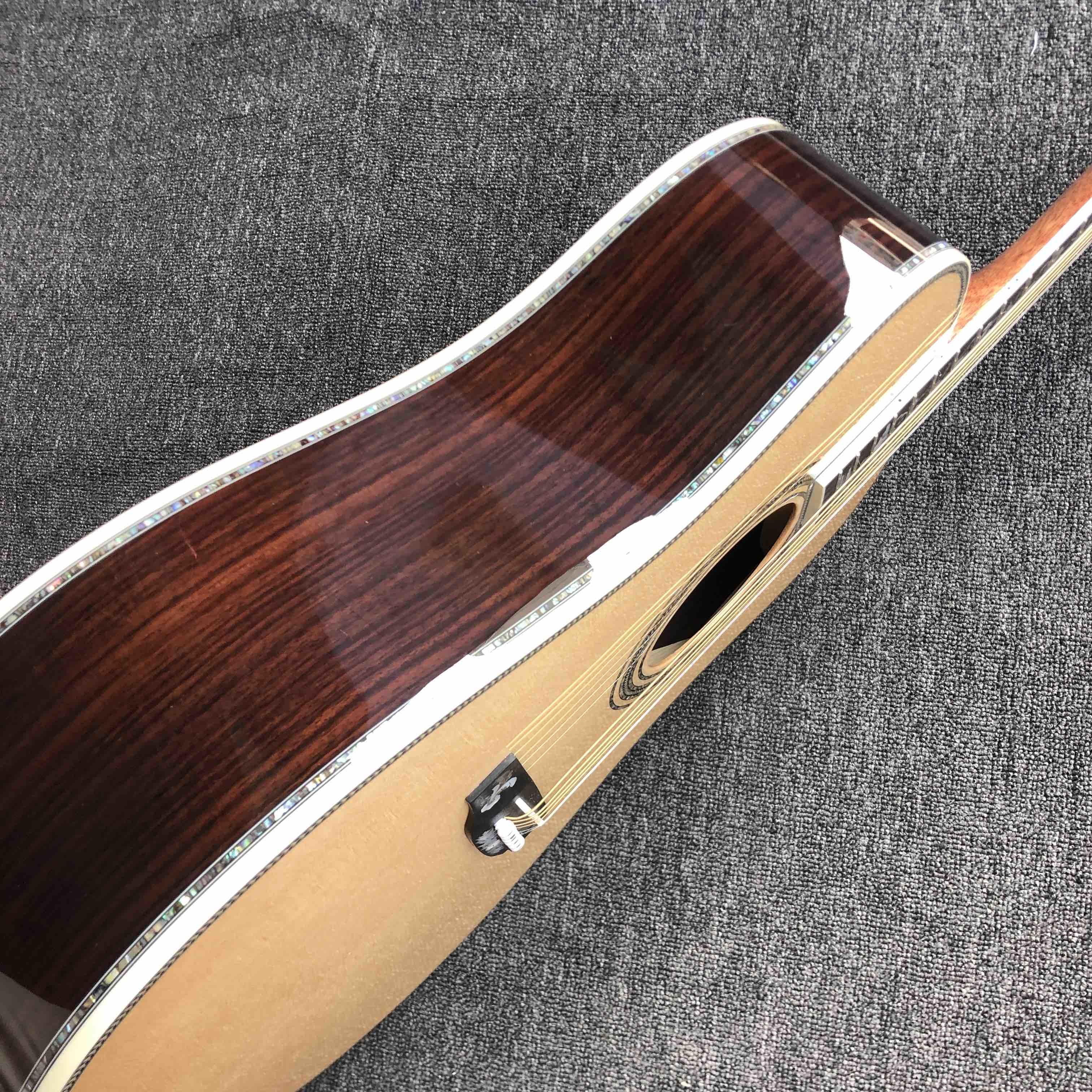 Custom AAAAA Handmade D100AA All Solid Wood Vintage D Dreadnought D100A Acoustic Guitar Deluxe Full Abalone Binding