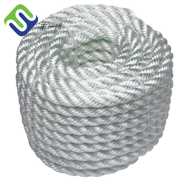 100% Nylon Fiber 3 Strand Twisted Marine Rope Polyamide Ship Rope