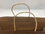 Brown Kraft Branded Paper Bags With Handles Custom Logo Printed Machine Made