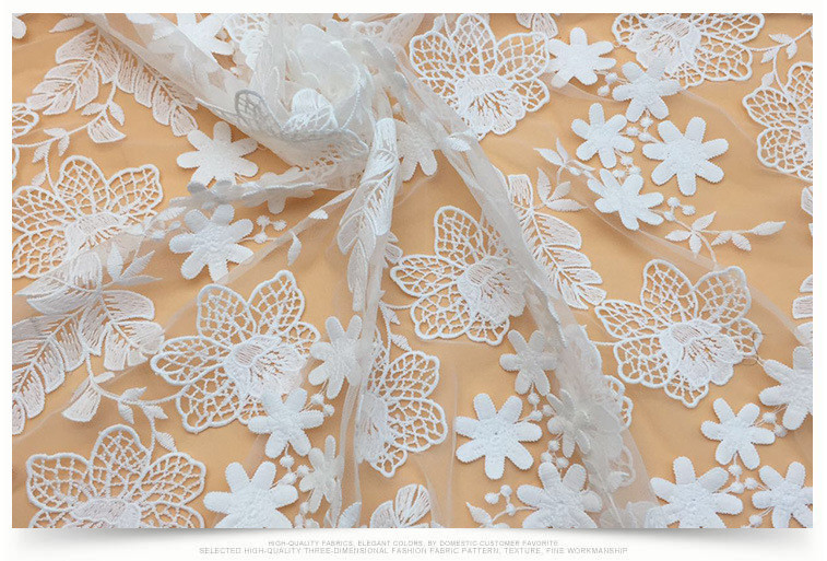 2018 Summer Newest Style Embroidery Fabric 140cm wide for wedding dress