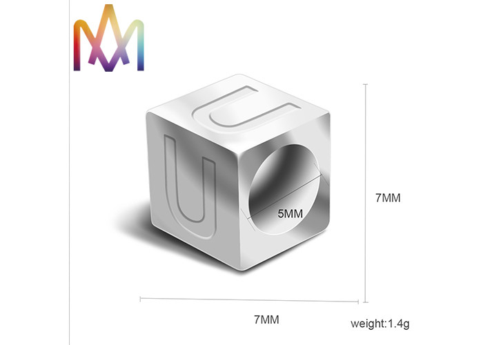 SS Three Dimensional Perforation A - Z Alphabet Jewelry Charms