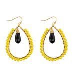 Grape Seeds Drop Shaped Handmade Beads Earring Multi Colors