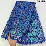 Fancy Sequin Embroidery Mesh French African Lace Fabric for Ceremony Dress Abaya