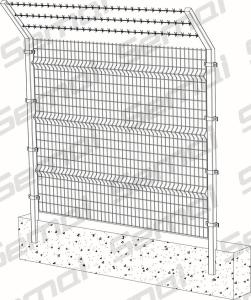 Quality Welded Fence With Barbed Wire Type wholesale