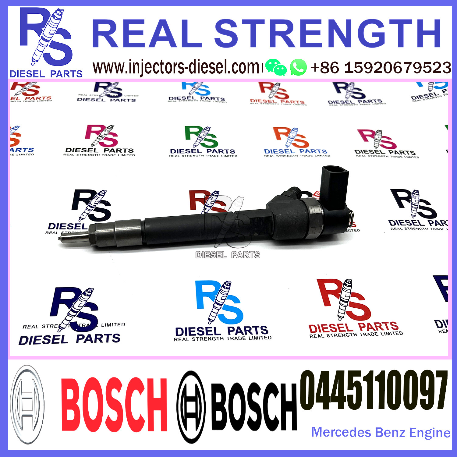 Diesel Fuel Common Rail Injector 0445110097 0986435065 For Mercedes-Benz 2.2CDi/2.7CDi Engine