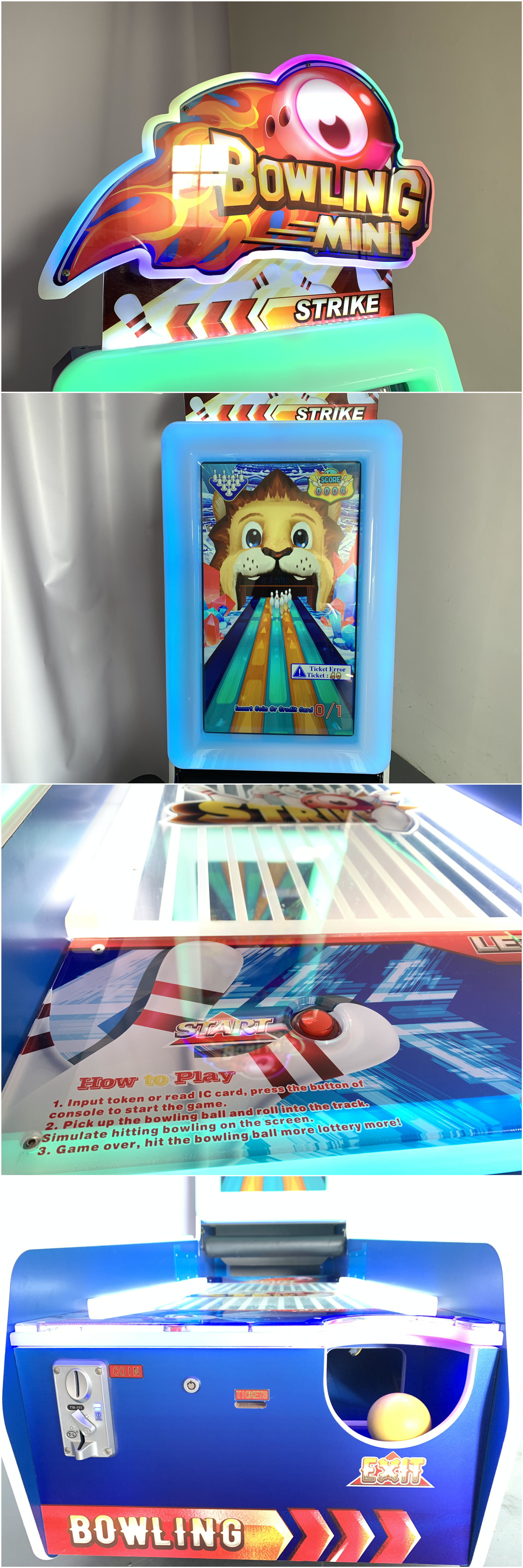 Arcade Video Bowling Game 1P Prize Redemption Amusement Machine For Children