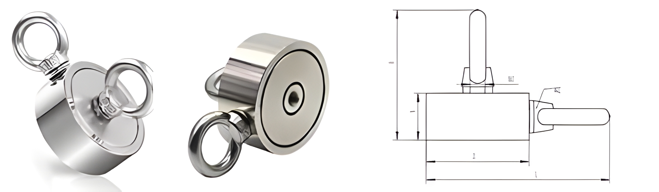 Power 500KG Pulling Force Neodymium Salvage Magnet for Metal Detecting in Rivers and Seas