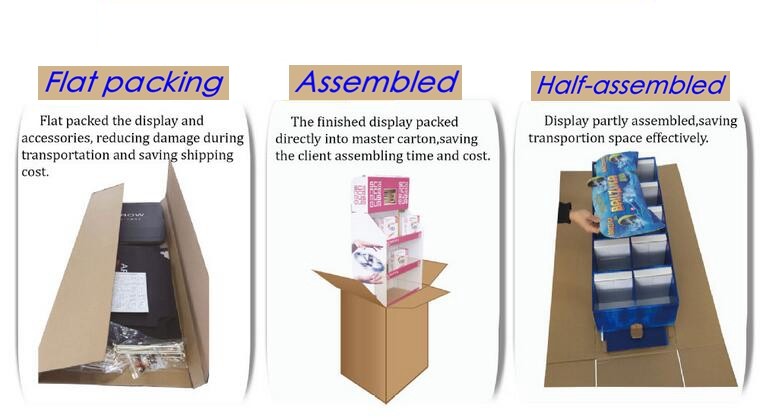 Full Color Temporary Cardboard Paper Recycling Bins For Drinks Flat Packed