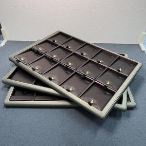 Quality 355*255*25mm Brown PU Jewelry Trays Displays For Ring Earring Pendant Necklace wholesale