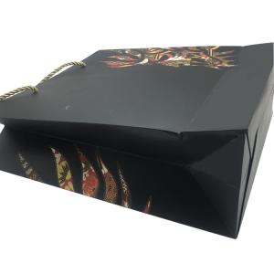 Quality Ribbon Handle Large Paper Carrier Bags Black Color Paperboard Material wholesale
