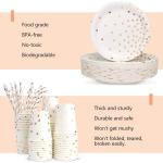 Compostable Pink Foil Cinderella Christmas Disposable Party Tableware Paper Cups