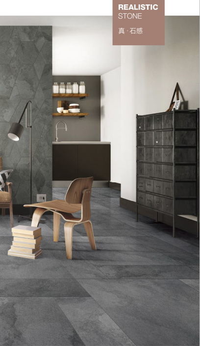 60*60cm Wear-Resistant Stone Look Porcelain Tile Black Color Matte Ceramic Floor Tile For living Room