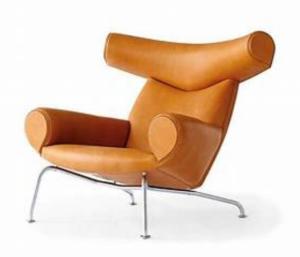 Quality Nordic design Modern Hotel Lobby Lounge Ox Chair Designer Office Sofa Armchair by fiberglass leather wholesale