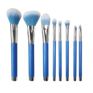 Quality Personlized Makeup Brush Blue Plastic Handle Custom Cosmetic Brush wholesale