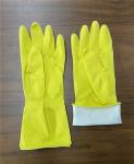 M 45g Tensile Yellow Household Gloves Cotton Spray Flocklined