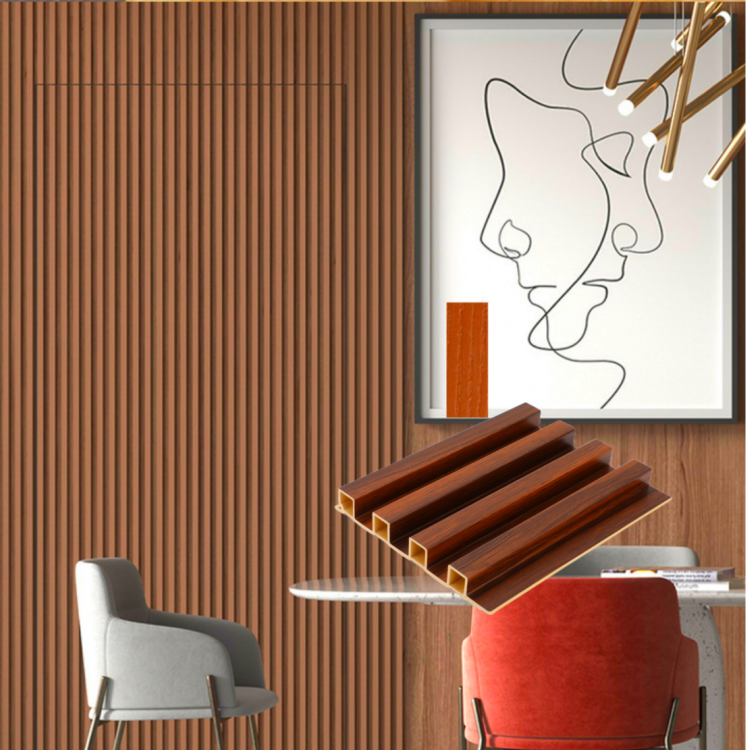 Damask Pattern Fluted Indoor WPC Wall with Nano Effect Decoration and ISO Certificate